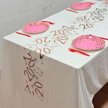 1pc Rose Gold Number Birthday Table Runner, 45th Birthday, 11.02*108.27/196.85/393.7 Inches, Birthday Party Decoration, Anniversary Retirement Party Supplies, Birthday Celebration, Party Supplies, Father's Day, Mother's Day - Rose Gold - View 33