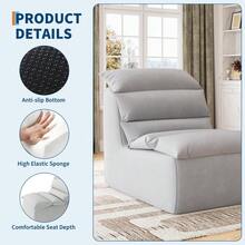 TEQIN L-Shaped Bean Bag Chair For Adults, Lazy Sofa Recliner Chair With High-Resilience Foam, Lounge Chair With Non-Slip Base, Modern Living Room Chairs For Reading Gaming Living Room Bedroom - 灰色 - 查看 3