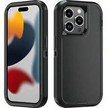 Apple Anti Drop, Shock-Absorbing, And Abrasion Resistant, Full Body Protective Phone Case, Sturdy, Three In One Protective Case Compatible With IPhone, Galaxy, HONOR,  Waterproof Scratch Resistant - màu đen - Xem 2