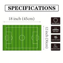 Set da 4 pezzi di sottopiatti stampati con campo da calcio, set di sottopiatti rettangolari in poliestere intrecciato, lavare a mano, decorazione per la casa e la cucina, adatto per interni/esterni - Multicolore - Visualizzare 3