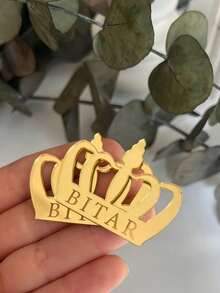 20pcs Gold Crown Labels, Customizable Crown Labels, Christening Labels, Mirror Chocolate Labels, Crown Name Labels 5cm - Gold - View 22