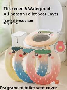 1个草莓香味马桶垫，防水，可重复使用，高端粘性马桶垫，四季皆宜