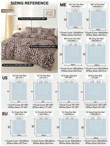 3pcs Leopard Print Bedding Set, Soft & Skin-Friendly Bed Linens Set, Includes 1 Duvet Cover & 2 Pillow Shams - Multicolor - View 3