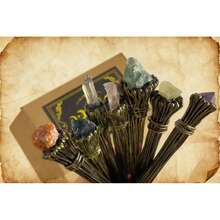 1 水晶魔杖 法杖魔法棒，适合魔术爱好者，角色扮演和派对表演的道具，圣诞节装饰礼物，家居装饰和服装配饰，工艺用品