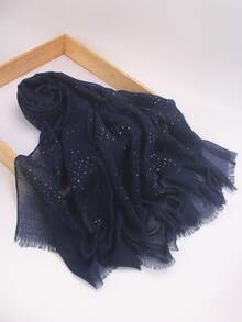 New Arrival 1 Solid Color Ruffle Sequin Classic Basic Outer Shawl Scarf Women Hijab For Abaya Veiled Clothes - Multicolor - View 40