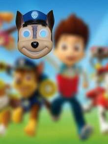 1 pieza Máscara del personaje de Paw Patrol, Juguete de máscara de rol de Paw Patrol, Máscara de globo, Juguete de máscara de papel, Regalo de fiesta de rol, Adecuado para regalo de cumpleaños, fiesta de vacaciones, decoración de fiesta de máscara de Paw Patrol (estilo aleatorio) - Multicolor - Ver 3
