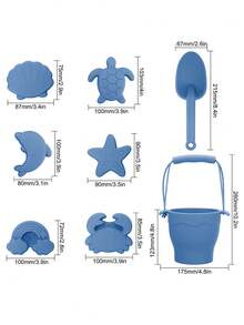 1 套 8 件硅胶沙滩玩具、旅行友好型沙滩套装、硅胶桶、铲子、6 个沙模、沙滩包、幼儿沙滩玩具、儿童夏季户外礼物、沙滩玩具、沙滩、露营、沙滩玩具、沙滩、露营、粉色、儿童园艺、沙滩玩具