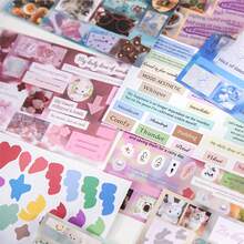 2pcs/Set, 30pcs/Book, Vintage Die-Cut Sticker Book, Japanese Retro Style Sticker Book, Suitable For Scrapbooking, Sticker Decoration, Phone Case, Notebook, DIY Craft - Water Color Era + Love Color Diary - View 5