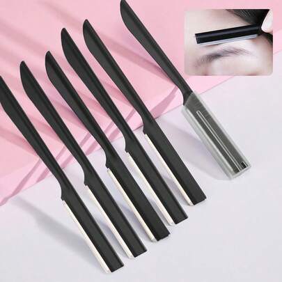 12/6/3/1 件套眉毛修剪器套装，多功能眉毛修剪器，带保护盖，集剃须、卸妆、脱毛、体毛修剪、去角质和去角质工具于一体，不锈钢锋利眉毛修剪器，配有精密保护盖，银色，适用于修剪眉毛、唇毛和腿毛，温和有效，眉毛美容工具套装，防刮眉毛修剪器，优质眉毛剃刀刀片，专为男士初学者设计，赠品，旅行，平价好物，旅行必备