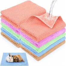 10 piezas impermeables de conejillo de indias para orinar cobayas gato perro mantas forros de jaula de hámster, accesorios de jaula de forro polar coral para animales pequeños, mantas de ropa de cama - café, gris (Gray Coffee) - Ver 1