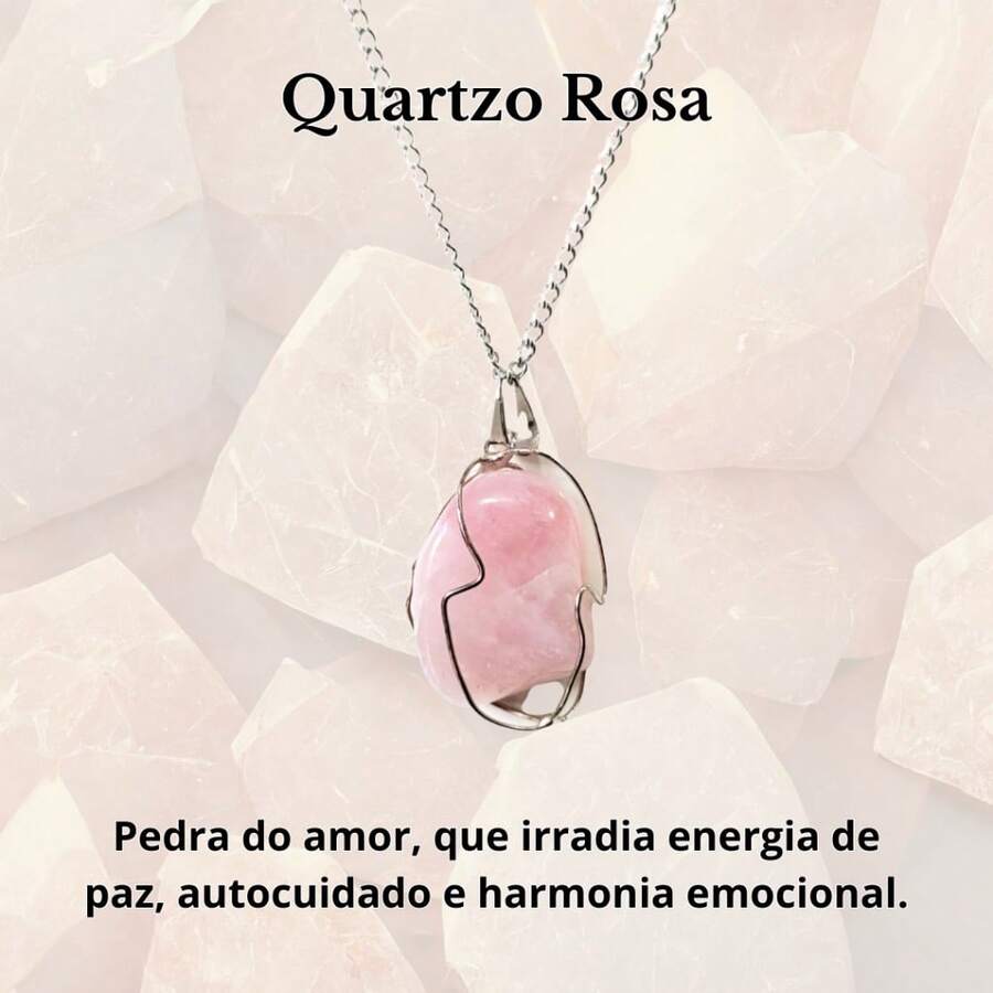 Stone Of Wealth Natural Stones Amethyst Quartz Stainless Steel Chain Power Exclusive Connection To Nature - Rose Quartz - View 1