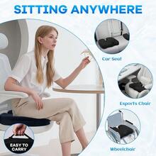 WSXC Gel-Infused Seat Cushion And Memory Foam Lumbar Pillow SetNon-Slip Bottom Breathable Mesh Cover Portable Handle - Ergonomic Support For Office Chair Cushion Car Seat Cushion And Wheelchair Black - 黑色 - 查看 5