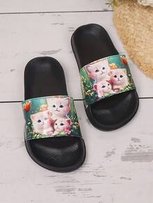 儿童软泡沫拖鞋，轻便防滑舒适，可爱卡通沙滩凉鞋。透气休闲，男女童均适用。 - 彩色 - 查看 1