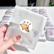 500张/卷 水豚贴纸 - PVC材质，自粘贴纸，可爱动物图案，闪光效果，适用于笔记本电脑、剪贴簿、手机、滑板、吉他等 - 是DIY项目和节日礼物的理想之选，笔记本贴纸|趣味贴纸|贴纸 - 彩色 - 查看 6