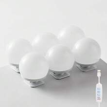 1 pieza Luz de espejo de maquillaje de plástico moderno para casa - Blanco - Ver 12