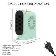 RAF 宿舍及家用取暖器，喇叭形取暖器，小型热风扇，桌面暖手暖脚器，立式取暖器，办公桌面热风扇 - 情人节和圣诞节送给家人和朋友的最佳节日礼物 - 日規A型插(100V) - 查看 10