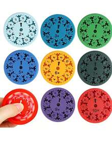 一套9个双面数学手指算术陀螺玩具（颜色随机）。这是一款寓教于乐的数学益智玩具，适合男孩女孩练习和锻炼算术技能。 - 彩色 - 查看 2