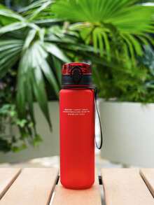 1件 700ml/25oz 啞光簡約圖案運動水壺，防漏瓶口，附手提繩，耐用，4色可選，Back T，開學第一天 - 彩色 - 查看 16