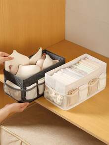 棉麻布家居收纳盒 可折叠布艺储物盒 整理收纳盒 书房办公用品桌面收纳盒 卧室浴室宿舍返校必备配件化妆品收纳盒 化妆品整理盒 男女通用桌面收纳盒 适用于卧室、客厅、衣柜、工作区 - 彩色 - 查看 4