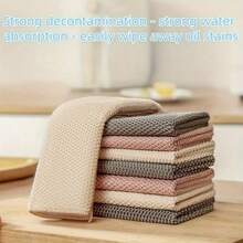 3pcs/6pcs Super Soft & Absorbent Microfiber Kitchen Towels, Double-Sided Waffle Texture, Easy To Clean, Space Theme, White, Gray And Beige, Ideal For Wiping Countertops And Appliances, Also Can Be Used As Dish Cloths - Multicolor - View 3