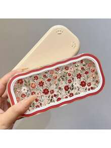 Transparent Full Screen Floral Pattern Eyeglass Case, Highly Attractive, Transparent Portable Anti-Crush Handheld Myopia Glasses Case, Retro Eyeglass Case, Fashion Eyeglass Storage Box, Unisex - Cute Holiday Gift - Multicolor - View 9