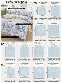 这款三件套叶花图案被套采用超柔软透气的高品质超细纤维面料制成，四季皆宜，可机洗，不易褪色、起球、防缩水、抗皱，时尚百搭，适合波西米亚风/农舍风/现代简约风卧室装饰，易于保养。 - 彩色 - 查看 4