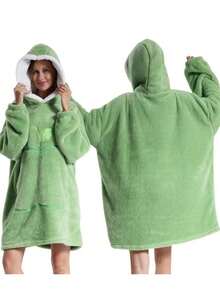 Couverture en flanelle à manches extra longues unisexe, couverture polaire pour télévision, sweat à capuche surdimensionné, pull, cadeau de Noël, vêtement d'intérieur confortable pour l'hiver - Multicolore - Voir 13