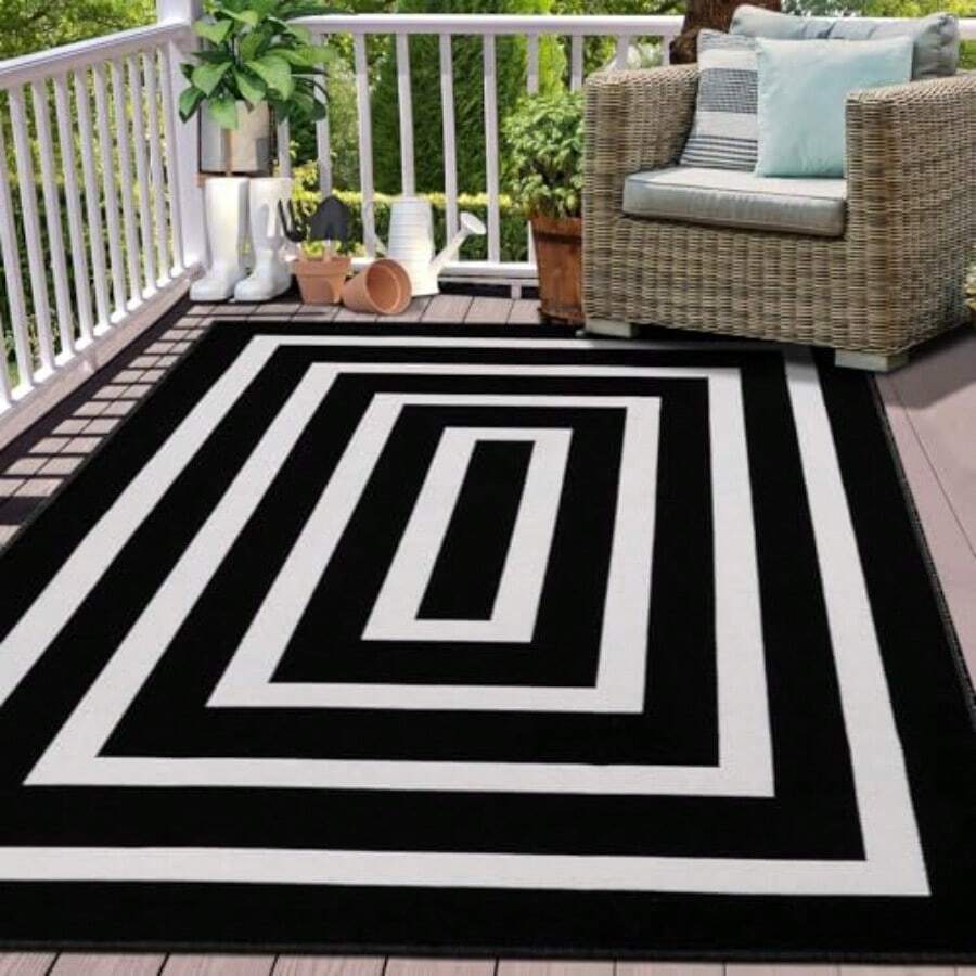 Kitchen Mat & Kitchen Rug - Noir et blanc - Voir 1