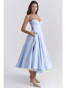 Vestidos Elegantes De Mujer Christmas Outfit Women Dresses For Women Christmas Dress Long Dresses For Women Winter Dresses For Women Black Dress Christmas Outfit Women Vacation Outfits Women - Màu xanh lam - Xem 2