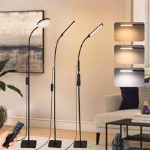 Yogle Modern LED Floor Lamp Without Remote Control, Suitable For Eyelash Extension, Beauty Salon And Makeup - Adjustable Lighting, Metal Structure With Powder Coating - Perfect For Living Room, Bedroom And Office Reading - Black - View 5