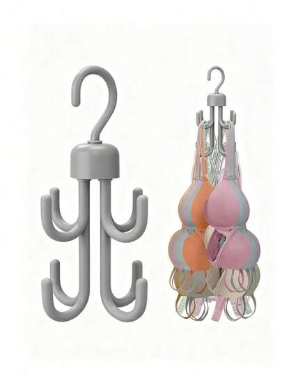 2pcs Tank Top Hanger, Plastic Hangers, Swivel Belt Hanger Hooks, Designed For Hanging Tank Tops, Ties, Belts, Bags,Belt, Scarf Storage Rotary Four Claw Hook, Household Multifunctional Clothing Hat Hook, Multi-Function Rotating Hanger Hooks For Clothes, Bags, Belts, Scarves, Ties Storage Rack,Bathroom Accessories