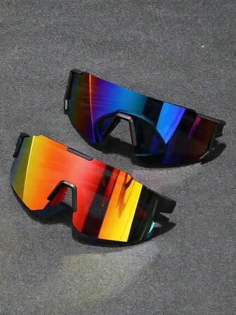 2副户外骑行钓鱼一体式两用Y2K时尚大框运动眼镜。颜色/款式随机发货