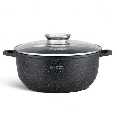 GARNEK MARMURKOWY OKRĄGŁY NIEPRZYWIERAJĄCY NON-STICK BRYTFANNA 28cm 6.8L