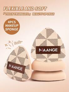 MAANGE 4/5pcs Triangle Makeup Sponges, Wet Type, Soft & Skin-Friendly, Portable, Ideal Cosmetic Tool For Travel - Multicolor - View 4