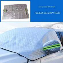1pc All-Season Multipurpose Large Car Windshield Cover, Snow & Hail Protection, Easy Installation & Storage, Full Windshield Coverage, Reflective Strips For Nighttime Visibility, Fits All Vehicle Models Durable Windshield Protector