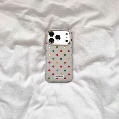 Ốp điện thoại thời trang chấm bi dễ thương, thiết kế chấm bi lấp lánh nhiều màu sắc, tương thích với iPhone 17 Pro Max/16 Pro Max/15 Pro Max/14 Pro/13, ốp điện thoại dễ thương và sáng tạo dành cho nữ, quà tặng mùa xuân.
