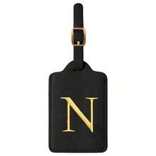 个性化首字母行李牌，皮革字母可爱行李牌，带隐私姓名卡，刺绣字母组合旅行包背包标签，送给女性、儿童、女孩、青少年（A~Z）的礼物，行李牌旅行配件，旅行必备，旅行收纳好帮手，适合海滩、暑假、返校季等场合。