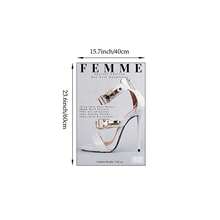 1/3 幅时尚杂志墙画，Y2K 印花帆布画，奢华时尚海报，黑白美学，少女风装饰，适合卧室、客厅或宿舍，送她的礼物，无框 - 彩色 - 查看 22