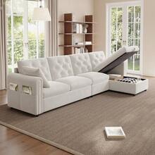 Sofas & Couches - Beige + Velvet + 4 Seat - 查看 10