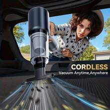 SUITU Aspirador de Pó Portátil Poderoso, Aspirador e Soprador de Vácuo 4 em 1 Leve, Mini Aspirador Recarregável por USB 11,1V 2000mAh Baterias de Íon de Lítio, Limpador para Carro, Casa e Pelos de Animais de Estimação, Equipado com Mangueiras de Limpeza, Presente