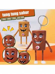 Italian Crazy Doll Squeeze Change Face Keychain Stress Relief Toy Anime Character Tung Tung Tung Sahur Tralalero Tralala Backpack Hanging Decor Accessory Party Favor Gift - Multicolor - View 3