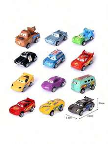 汽车总动员圣诞玩具套装 - 4/6/12 件装，包含 12 个带有特殊圣诞设计的角色人偶。适合作为圣诞派对礼物、蛋糕装饰，以及增添节日气氛。 - 彩色 - 查看 2