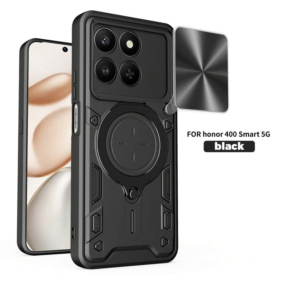 Estuche protector con soporte y lente de cámara deslizante compatible con Honor 400 Smart 5G / X7D (4G/5G) Smartphone - Ver 1