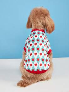 1 قطعة ملابس أليفة سترة تي شيرت، ملابس كلاب رقيقة ومريحة للكلاب الصغيرة مثل البوديل والتيدي، مناسبة للربيع والصيف - الأحمر - مشاهدة 5