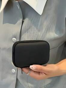 Thick & Durable Data Cable Charging Box, Space-Optimized, Compact Waterproof Portable Coin Purse Earphone Storage Box, Small Charger Organizer, Key Pouch, Cosmetic Bag, Wireless Earbuds Case, Travel Organizer, Suitable For USB Drive, Adapter, Earphone Cables, Etc. Essential For Back To School, Christmas Gift, Unisex Electronic Accessories, Travel Essential