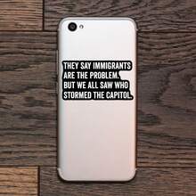 1 pieza Dicen que los inmigrantes son el problema, pero vimos quiénes asaltaron el Capitolio Pegatina para portátil, sátira política vinilo, cita de la verdad, pegatina resistente al agua y despegable para botella de agua, acento negro y blanco para vaso, pegatina de cuaderno activista de , regalo perfecto para amigos progresistas, pegatina sarcástica de política para coche, vinilo anti-mito para botella de agua - Multicolor - Ver 6