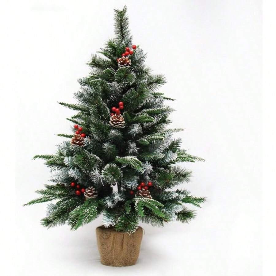 Árboles de Navidad Árboles de Navidad artificiales Árboles de Navidad rojos con frutos mixtos PE Ye Xiao Árbol de Navidad Maibaton Fruta Mini bonsái de Navidad Swingwyq231030 - Verde - Ver 1