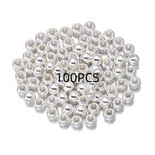 20-100 件/包 CCB 圆形大孔珠，多种款式选择，时尚休闲百搭金/银手工 DIY 串珠，适用于手链、项链、珠宝制作、吊坠、装饰配件 - 大孔珠 - 查看 22