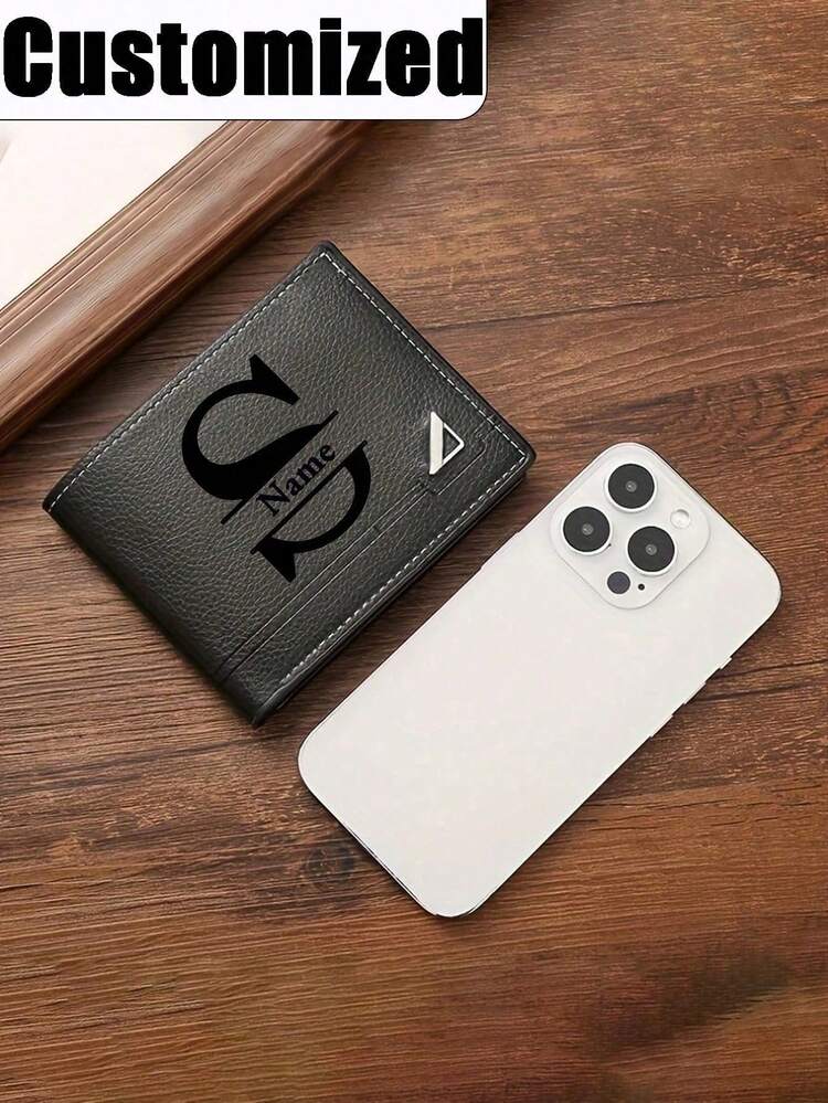 Personalized Custom Name Wallet,Men's Wallet With Text,PU Leather Wallet,Gift For Dad,Anniversary - Birthday Gift For Him, Father's Day Gift - Multicolor - View 8