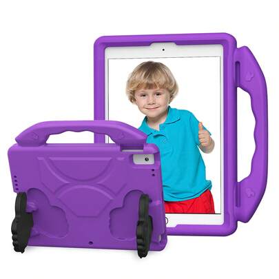 1个深紫色拇指形EVA高弹防震防摔平板电脑保护套，带支架功能，适用于多种品牌和型号的iPad，包括Mini4/5、Mini6/7、Air1/2、9.7/10.2/10.5、Air4/5/6/7、Air11、iPad10/11、Pro11（2018-2022）、Pro11（2024）、iPad12.9/Air13/Pro13、A8、A7、A9、A9+、S6Lite、X8A/A8Pro/X9/X9A、A11/A9、A11+/A9+。